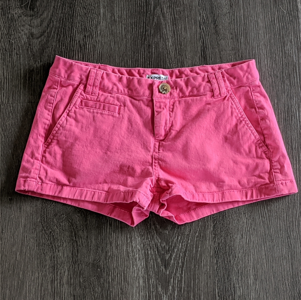 Bright pink Express shorts - size 0
